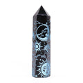 Punta de Obsidiana Negra 'Mistica' - Azul Celeste