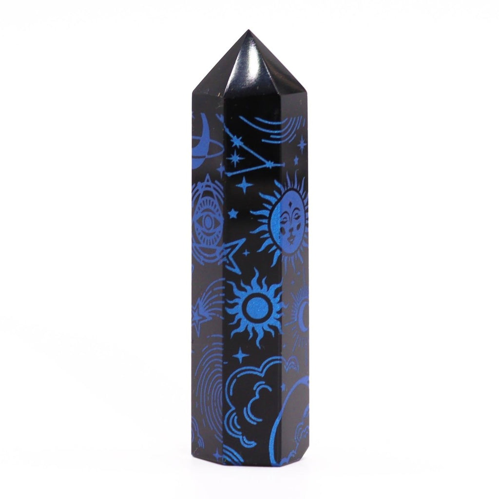 Punta de Obsidiana Negra 'Mistica' - Azul Medianoche