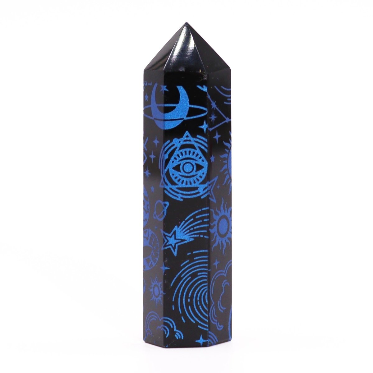 Punta de Obsidiana Negra 'Mistica' - Azul Medianoche