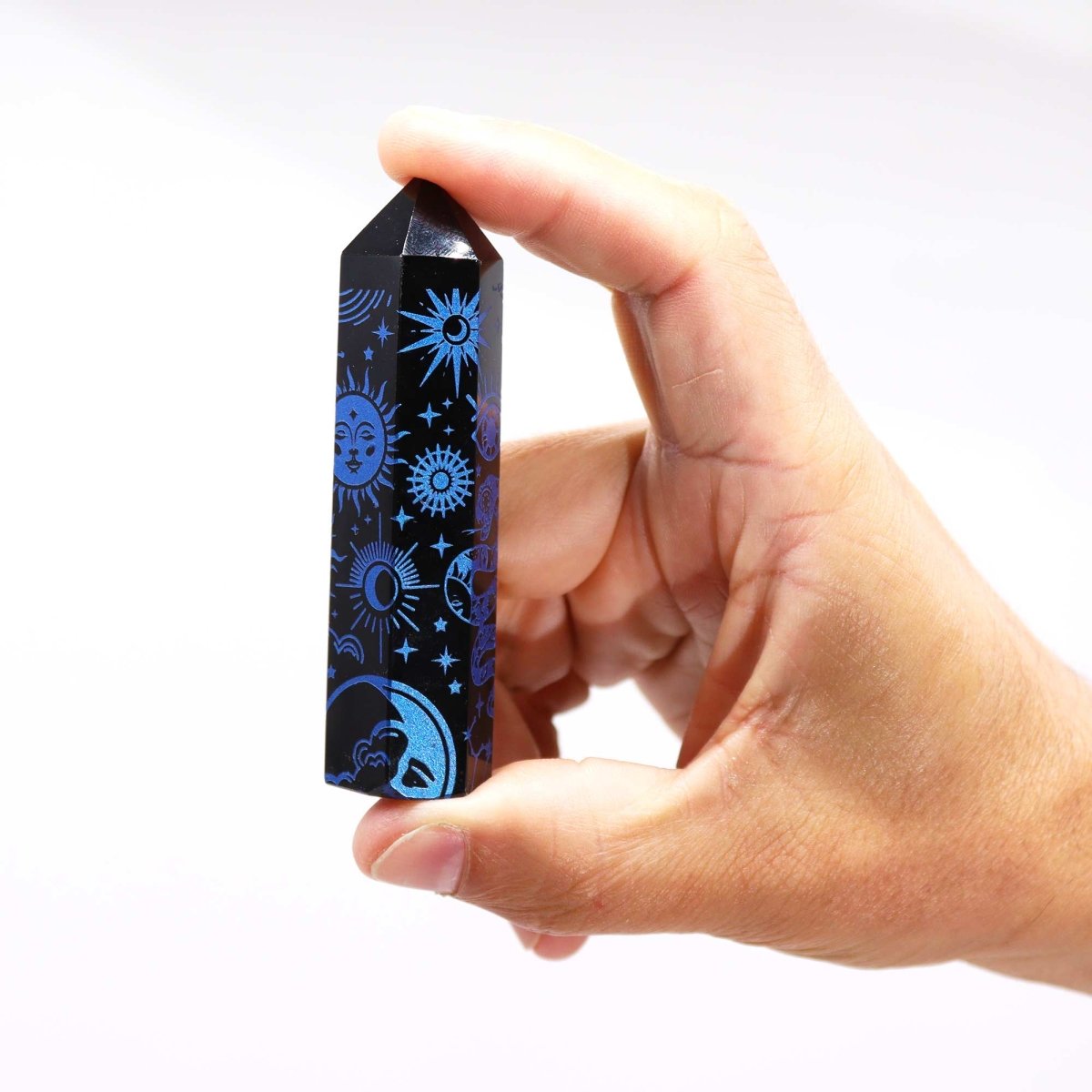 Punta de Obsidiana Negra 'Mistica' - Azul Medianoche