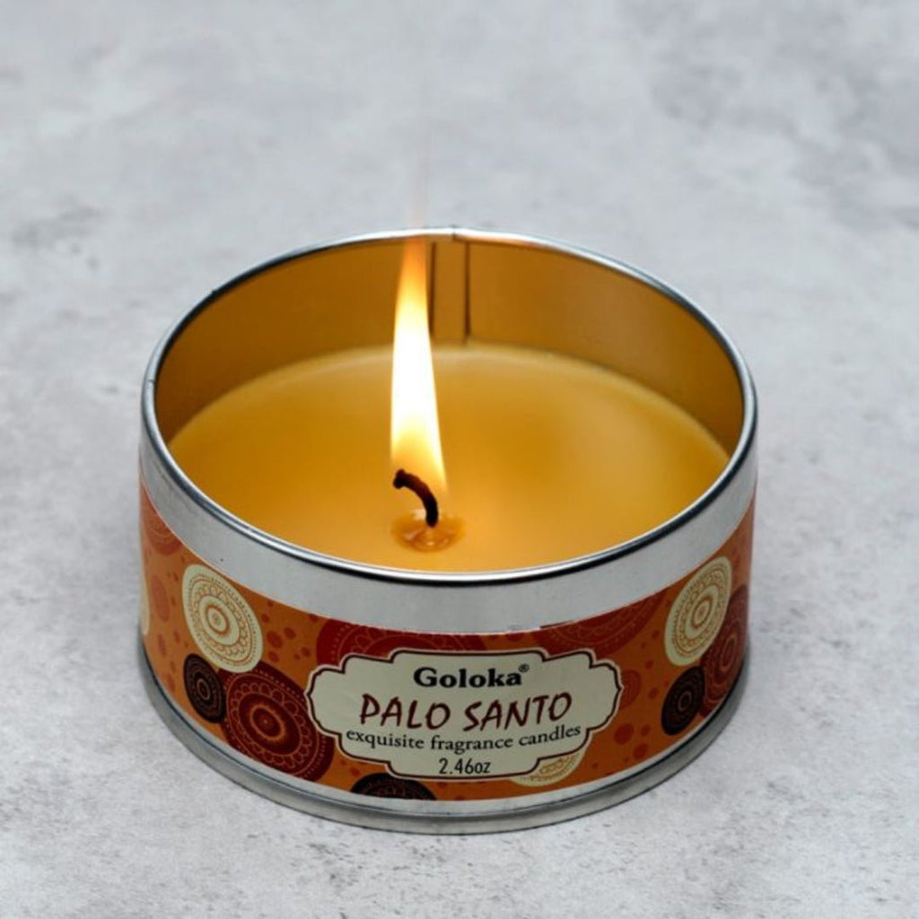 Vela de Cera en Lata Goloka Palo Santo